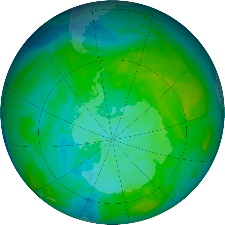 Antarctic ozone map for 08 February 1983